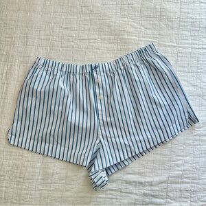 J.Crew Cotton Poplin Boxer Shorts Striped Large NEW NWT White Blue